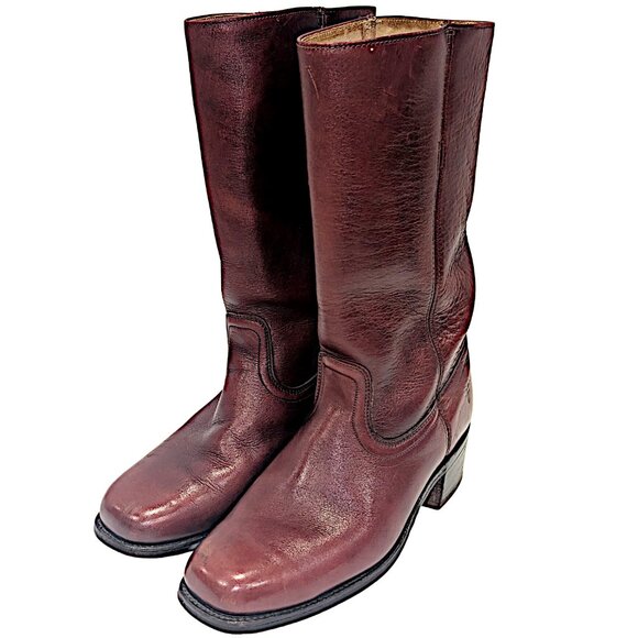 Vintage Frye Men's Leather Campus Brown Cowboy Boots 2934 Size 11 D Made USA - Picture 1 of 11